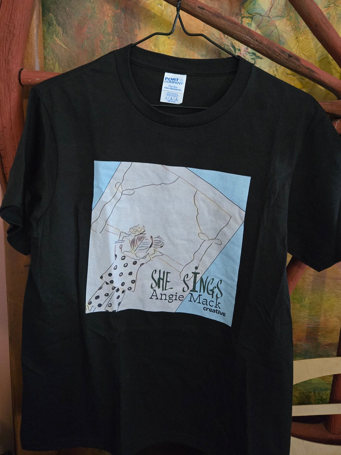 Youth Large T-shirt She Sings Original Angie Mack Creative Design Limited Edition - Ozaukee Talent Shopping Cart
