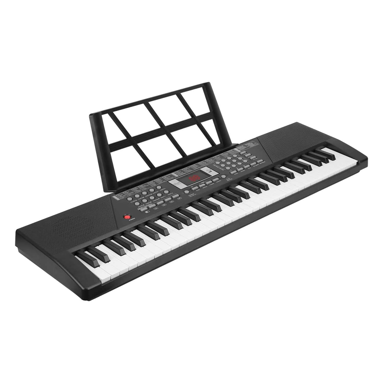 Black 61-key digital music keyboard electronic piano for kids, featuring standard keys and portable design from DailySale Toys & Games.