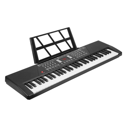 Black 61-key digital music keyboard electronic piano for kids, featuring standard keys and portable design from DailySale Toys & Games.