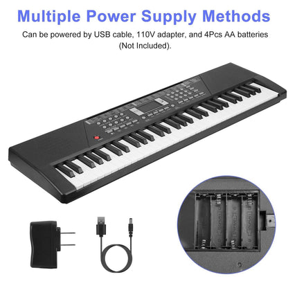 Digital music keyboard with 61 keys from DailySale, electronic piano designed for kids and beginners, colorful toy piano with keys.