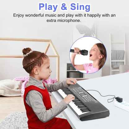 61-key digital music keyboard electronic piano by DailySale, featuring colorful keys and compact design for beginners and kids.