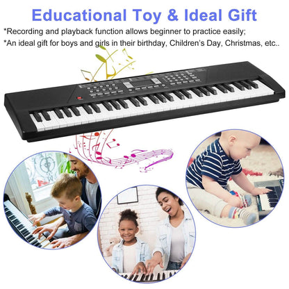 Digital music keyboard electronic piano with 61 keys, designed for kids' toys and games by DailySale.