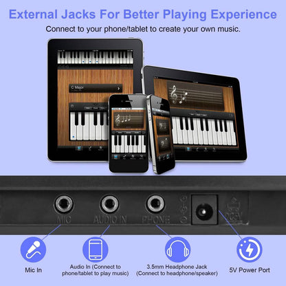 Digital music keyboard electronic piano with 61 keys, ideal for kids' toys and gaming, by DailySale.