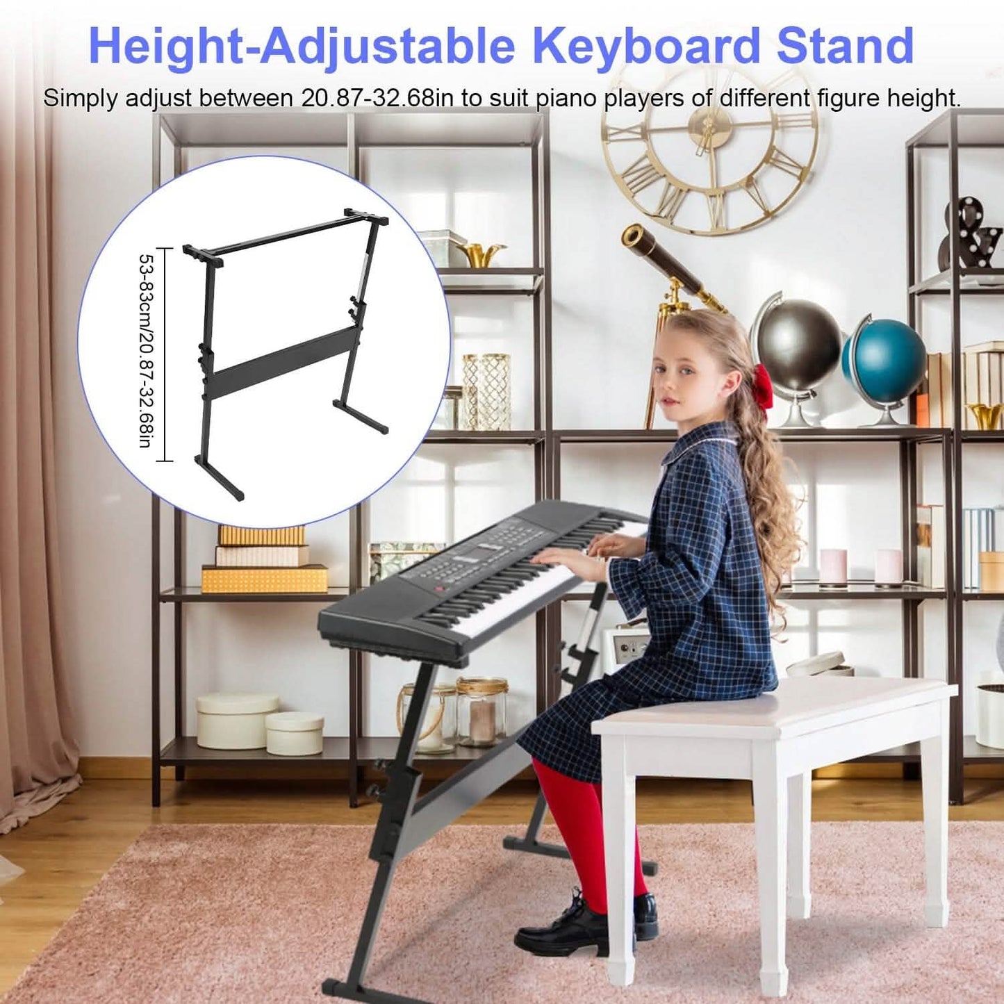 61-key digital music keyboard electronic piano for kids, with colorful keys and compact design, ideal for beginners and musical learning.