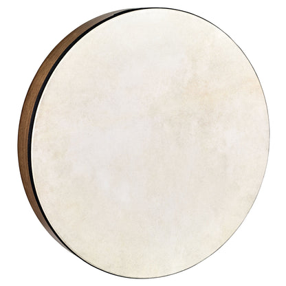 18-inch hand drum with walnut brown finish, made by Utah Energy Healing Center, featuring a natural wood surface and handcrafted design.