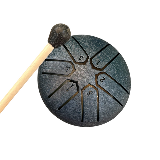 Mini Rain Drum 3 Steel Percussion Instrument with Mallet (Navy)