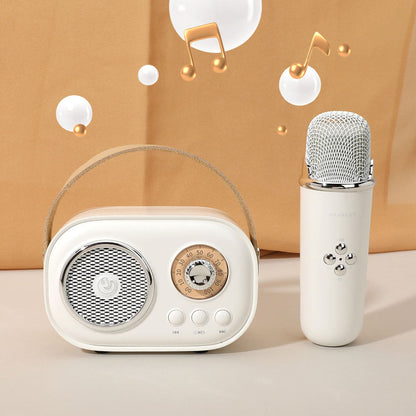Mini Retro  Karaoke Machine Portable Bluetooth Speaker with Microphone