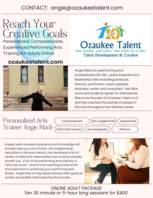 Personalized, Compassionate, Experienced Performing Arts Training for Adults Online