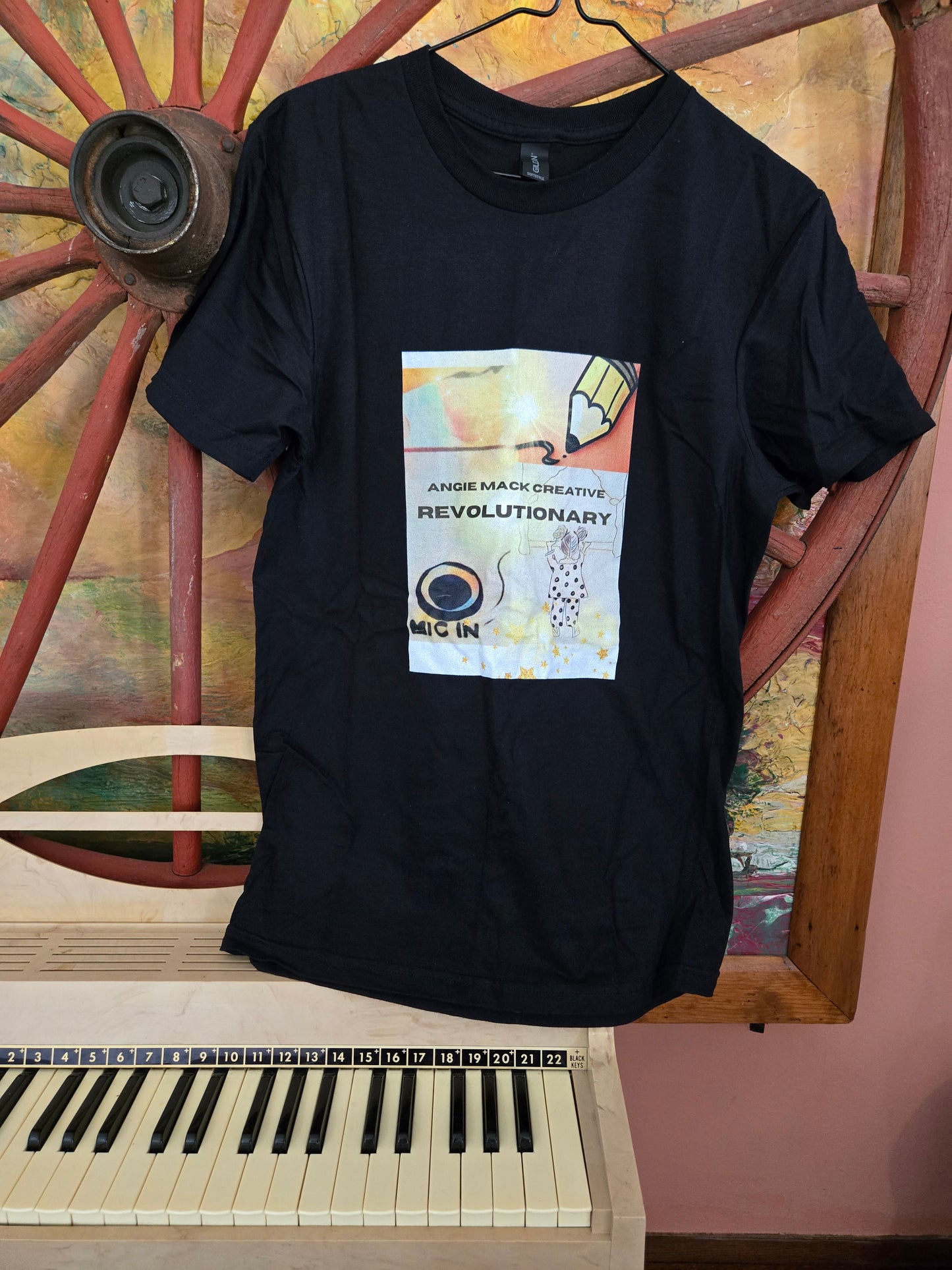 Adult Small T-shirt with Limited Edition Revolutionary Design by Angie Mack Creative - Ozaukee Talent Shopping Cart