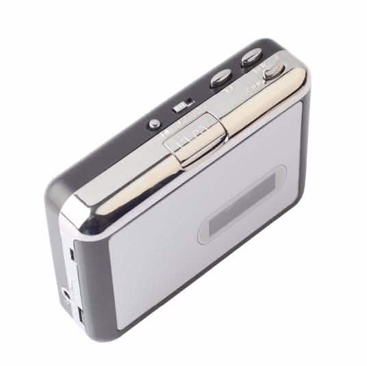 DailySale cassette tape player converter for MP3 and WAV, with headphones and audio cables, designed for digital audio conversion.